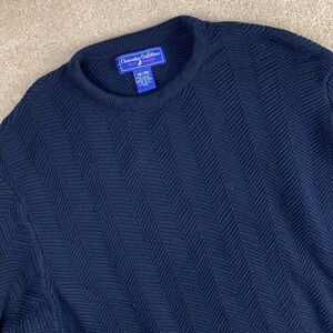Clearwater Outfitters XXL Blue Cotton Knit Chevron Pattern Long Sweater
